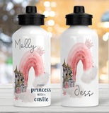 Personalised Children's Princess Alphabet Water Bottle, Princess Castle Water Bottle, Princess Gift
