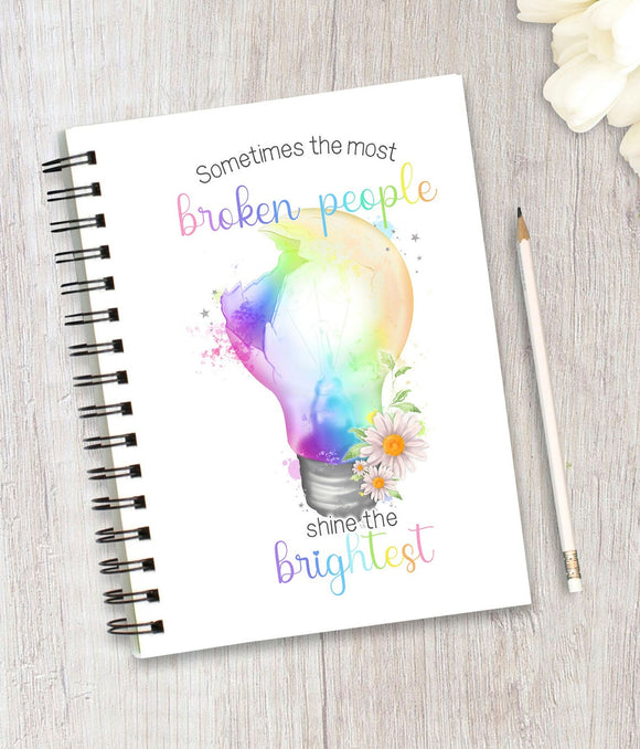 Positivity Light Bulb  Notebook, Mental Health Awareness, Motivational Gift