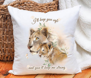 Personalised Lioness And Cub Cushion