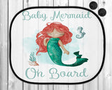 Personalised Baby Car Sun Shade, Mermaid Car Shade, Sun Shades, Baby On Board Sunshade