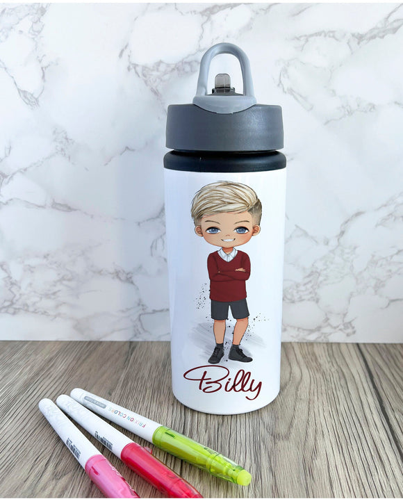 Children's Personalised School Uniform Water Bottle