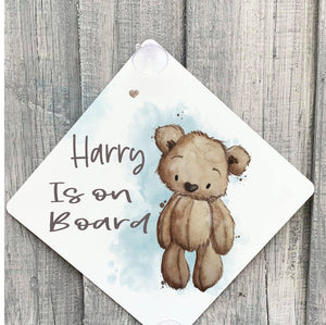 Personalised Baby On Board Sign, Baby Bear On Board Sign, Car Sign