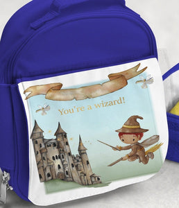 Personalised Wizard Children's  Insulated Lunch Bag, Magic Wizard Bag, Wizard Bag