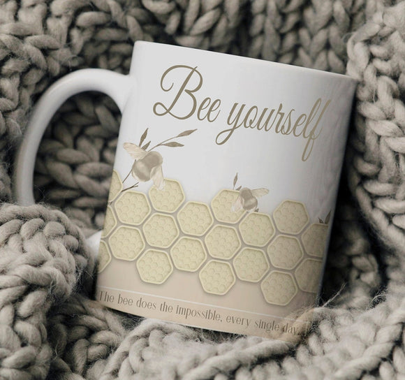 Personalised Mug Gift, Bee Mug, Mug & Coaster Gift Set, Bee Gift