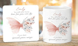 Rose Gold and Grey Floral Butterfly Mug