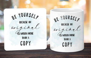 Personalised Mug , Inspirational Quote Mug , Mug & Coaster Gift Set, Motivational Quote Gift