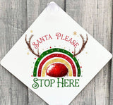 Santa Stop Sign, Santa Stop Here Window Sign, Father Christmas Stop Here Sign, Christmas Sign