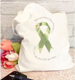 Personalised  Cancer Awareness Ribbon  Tote Bag, Cancer Survivor, Reusable Shopping Bag, Tote Bag