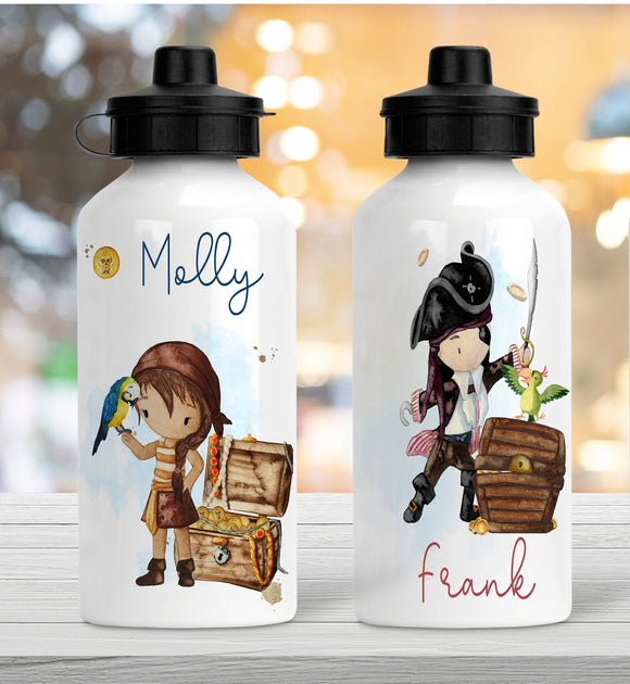 Personalised Children's Pirate Water Bottle , Pirate Boy , Pirate Girl, Pirate Gift, School Bottle