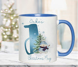 Christmas Snowman Initial Mug