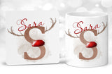 Christmas Reindeer Initial Mug