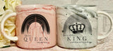 Personalised King Mug Gift, Marble Mug, King or Queen Mug, Mug & Coaster Gift Set, King , Queen Gift