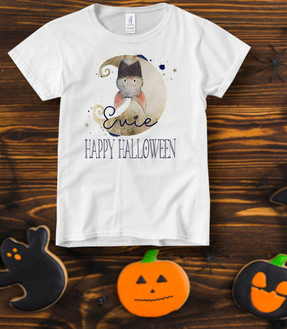 Personalised Children's Halloween T-shirt, Halloween Bat T-shirt, Trick Or Treat T-shirt, Halloween Gift