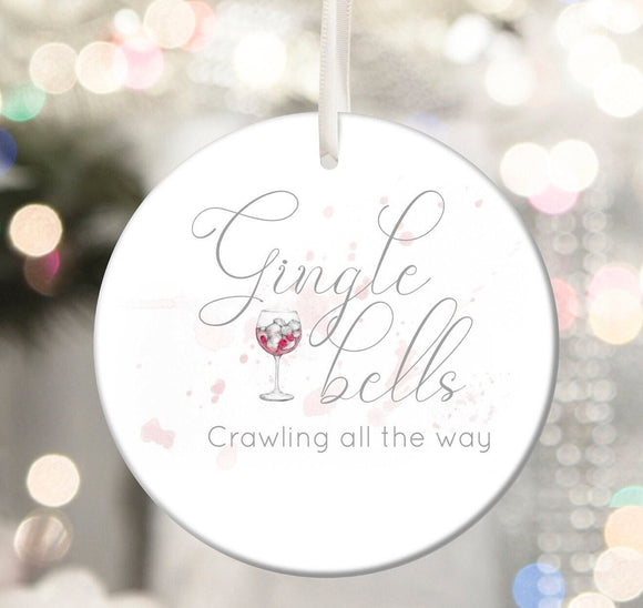 Christmas Gin Ceramic Bauble