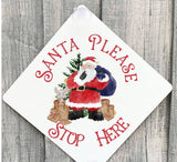 Santa Stop Sign, Santa Stop Here Window Sign, Father Christmas Stop Here Sign, Christmas Sign