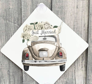 Personalised Just Married Car Sign, Vintage Wedding Car Sign, Just Married Sign, Wedding Gift