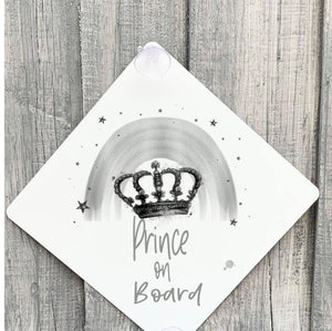 Personalised  Prince On Board  Car Sign, Baby On Board