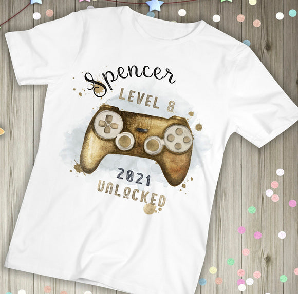 Personalised Gamer Birthday T-shirt, Gamer Gift, Birthday Gift, Game Controller T-Shirt