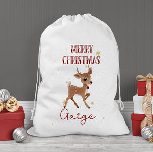 Reindeer Christmas Present Sack