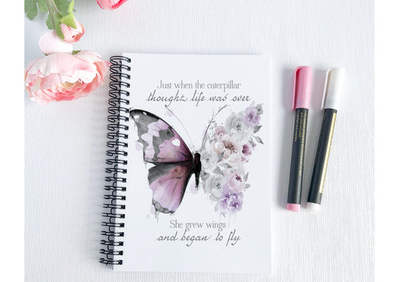 Personalised Purple Butterfly Notebook