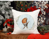 Christmas Robin Memorial Cushion